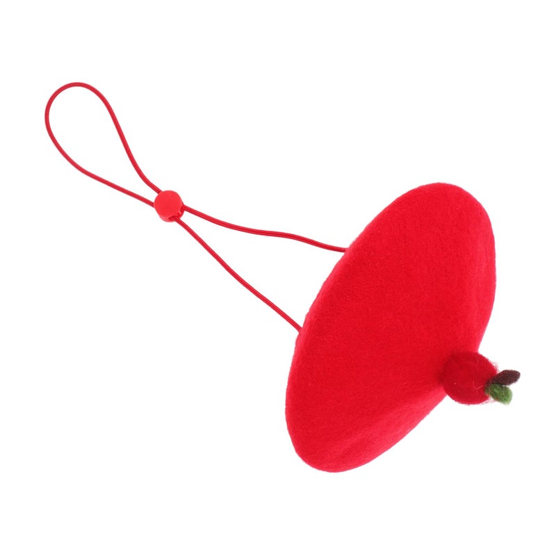 قبعة بيريه من الصوف للحيوانات الأليفة للقطط والكلاب الصغيرة، غطاء رأس دافئ ومريح - Image 2