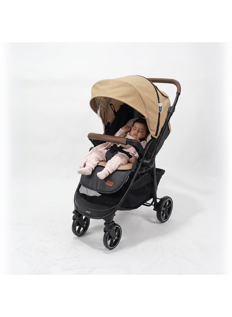 Infinty infinity Baby Stroller comfortably Foldable, One-Handed, 5-Point Safety Belts, Fits up to 30 kg_biege - Image 2