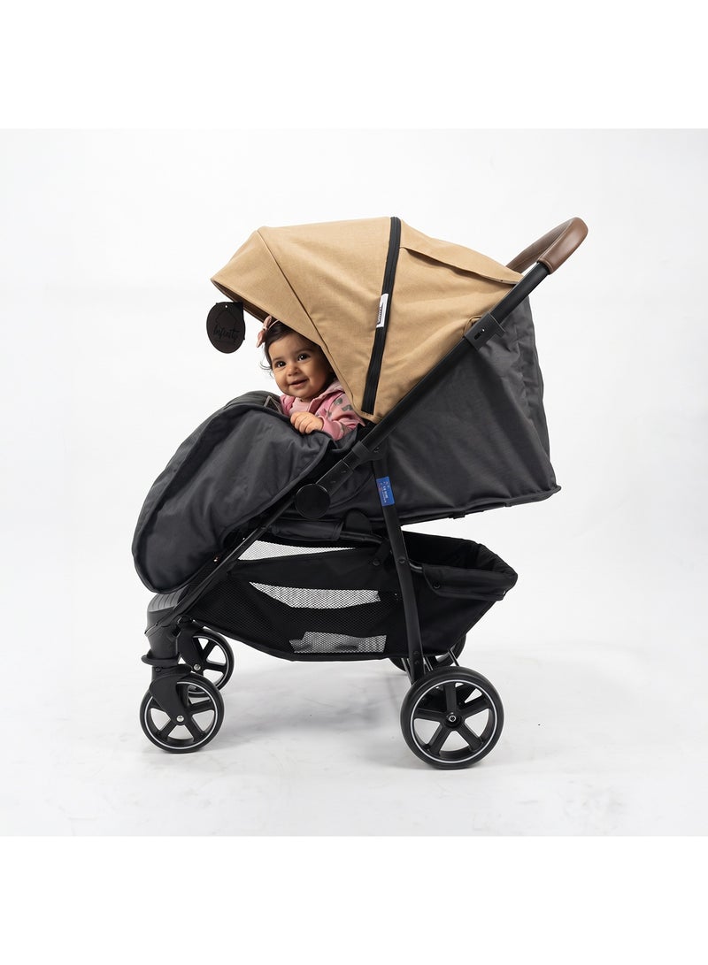 Infinty infinity Baby Stroller comfortably Foldable, One-Handed, 5-Point Safety Belts, Fits up to 30 kg_biege - Image 1