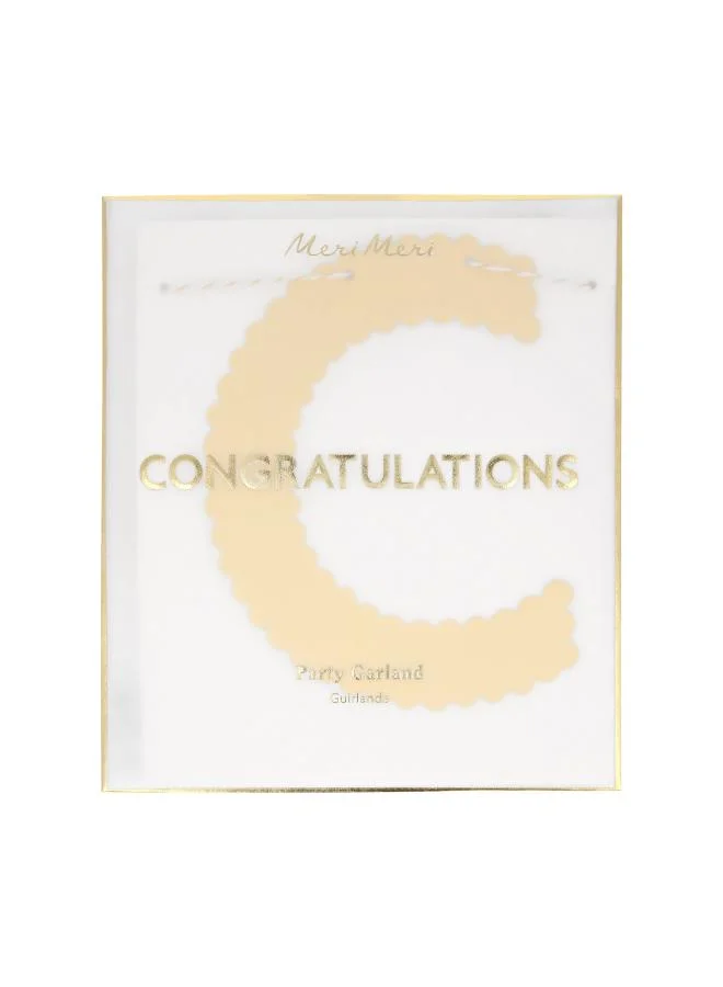 Meri Meri Gold Scallop Congratulations Garland