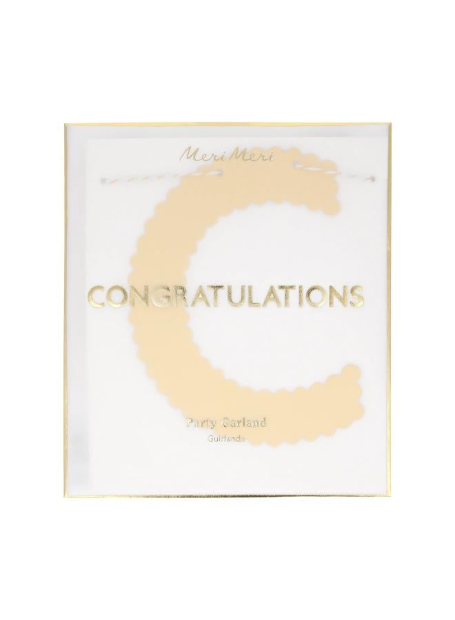 Meri Meri Gold Scallop Congratulations Garland - Image 2