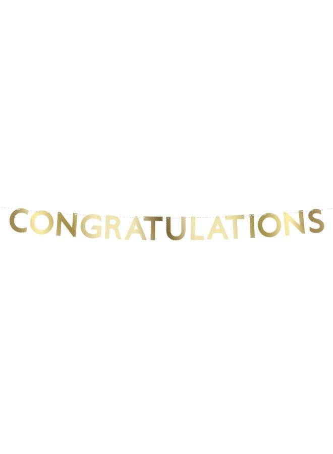 Meri Meri Gold Scallop Congratulations Garland - Image 1