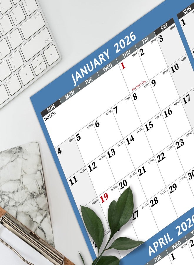 BowCuk Yearly Wall Calendar 2026 - Large Yearly Calendar 2026 Vetical, Jan 2026 - Dec 2026, 33.7" x 45.1" (Open), 2026 Calendar, Large Wall Calendar 2026, Full Year Paper Calendar with Notes, Thicker Paper - Image 2