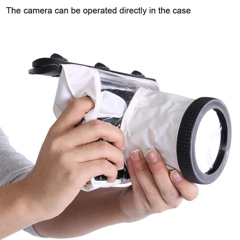 Pomya Waterproof Dving Case Bag Underwater Photograpy Housing Cage 20M for Canon Nikon DSLR Cameras(White) - Image 5
