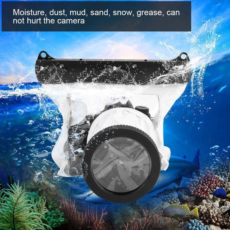 Pomya Waterproof Dving Case Bag Underwater Photograpy Housing Cage 20M for Canon Nikon DSLR Cameras(White) - Image 2