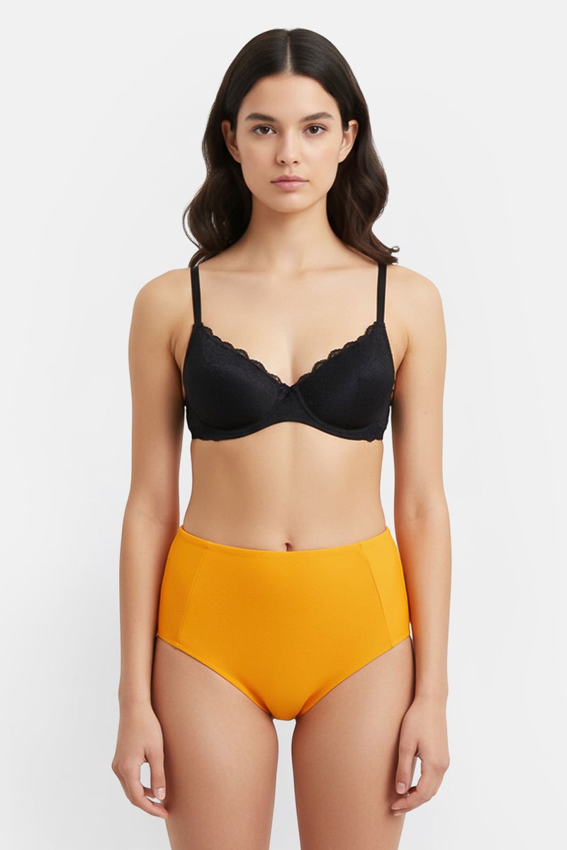 Tchibo Women Textured Bikini Briefs, Orange - Image 1