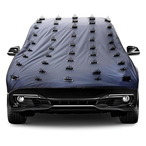Spaiko 13 Feet Spikes Car Body Cover Complete Protection from Dogs & Monkeys for Medium Sized Cars (13FT x 55 INCH | Grey) - Image 1