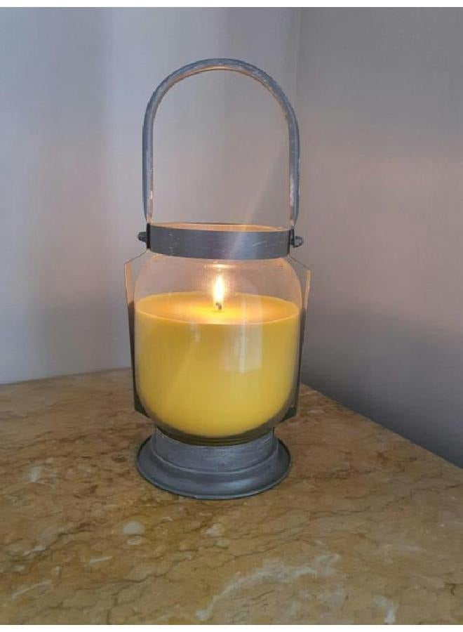 LOFT LANTERN,CANDLE,L13.2XP8.5XH20CMS,CITRINE,GLASS,METAL-133205