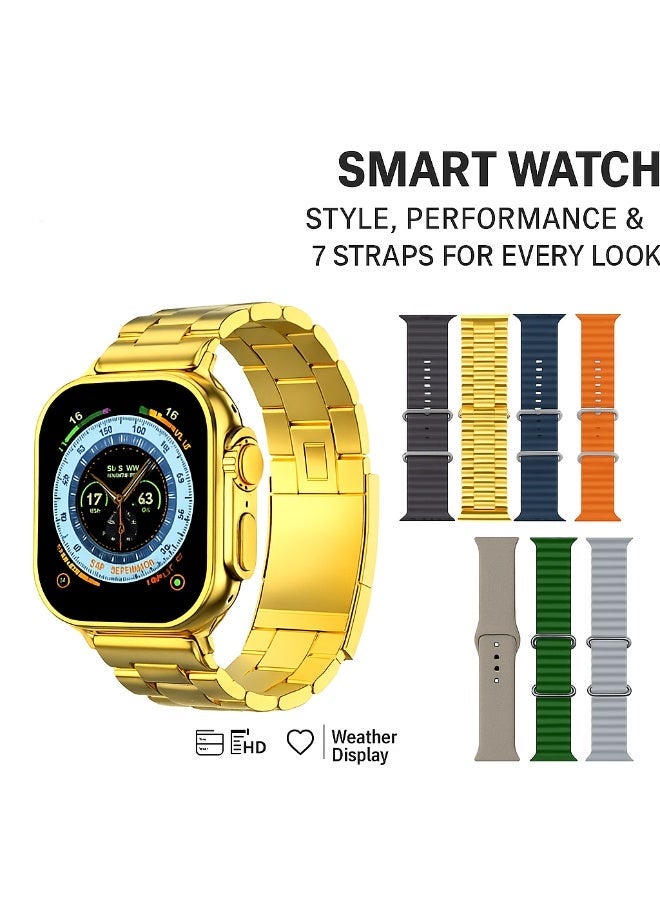 micro speed Smart Watch WS79 MAX Golden Edition With Health Fitness Tracker Sport Watch  Supports 49MM - Image 1
