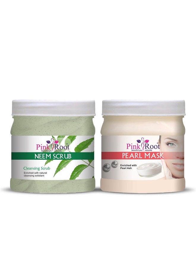 Pink Root - Pink Root Neem Scrub 500gm with Pearl Mask 500gm - Image 1