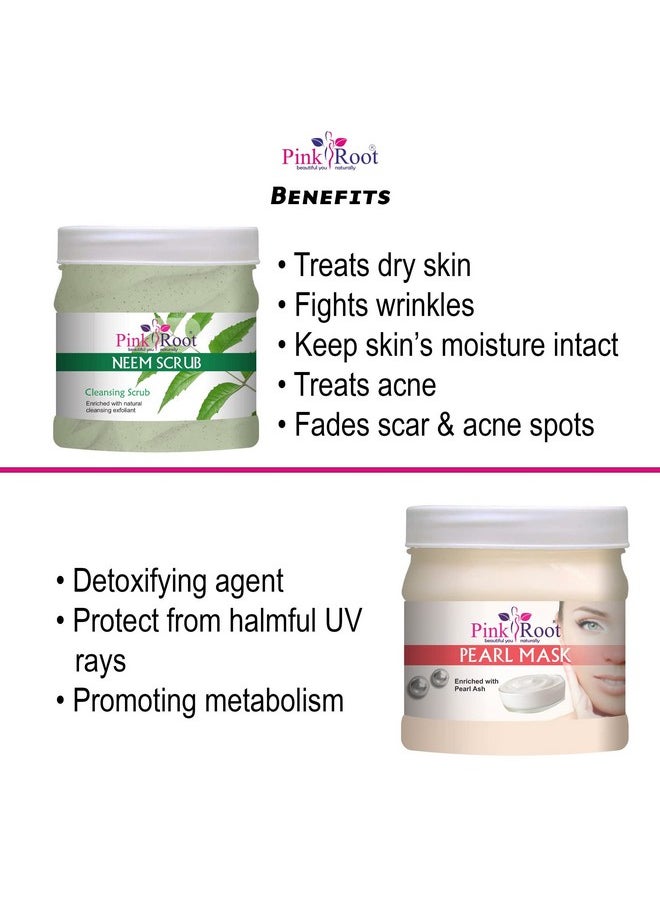 Pink Root - Pink Root Neem Scrub 500gm with Pearl Mask 500gm - Image 1