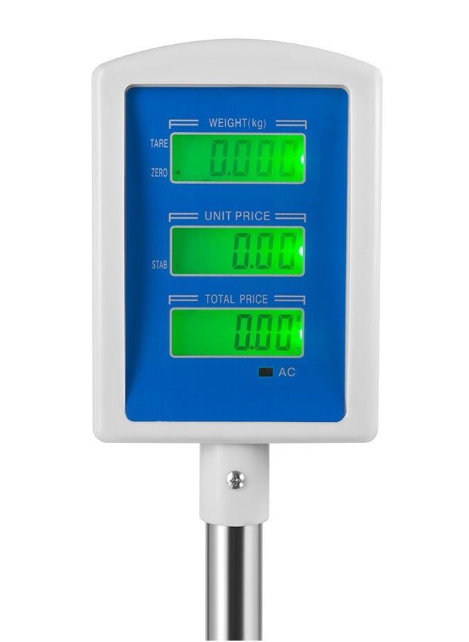 LAWAZIM - Digital Electronic Weighing T-Scale - 40kg/10g - Digital Price Computing Scale with Dual-Sided Display, Tare Function, Adjustable Feet, and Stainless Steel Platform - Ideal for Retail, Butcher Shops, Bakeries, and Kitchens - Image 1