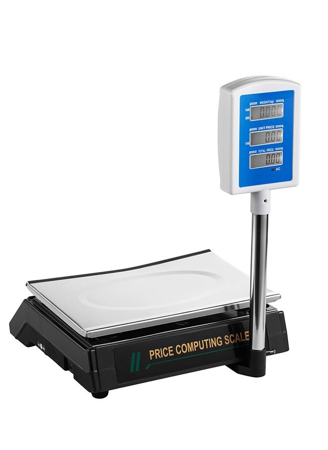 LAWAZIM - Digital Electronic Weighing T-Scale - 40kg/10g - Digital Price Computing Scale with Dual-Sided Display, Tare Function, Adjustable Feet, and Stainless Steel Platform - Ideal for Retail, Butcher Shops, Bakeries, and Kitchens - Image 1
