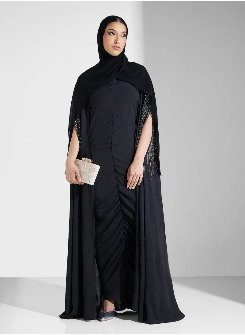 hayas closet Embellished sleeve Abaya