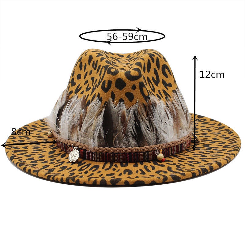 Fedora Crossborder Autumn Winter British Ethnic  Women Wide Brim Flat Hat - Image 2