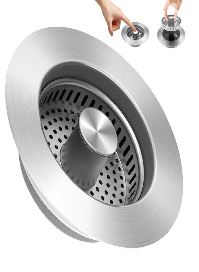 ULIOLI 3 in 1 Kitchen Sink Drain Strainer Sink Stopper, Stainless Steel Sink Drain Strainer with Anti-Clogging Basket, Kitchen Sink Drain Filter Plug for US Standard 3-1/2 Inch Drain (1Pack) - Image 1
