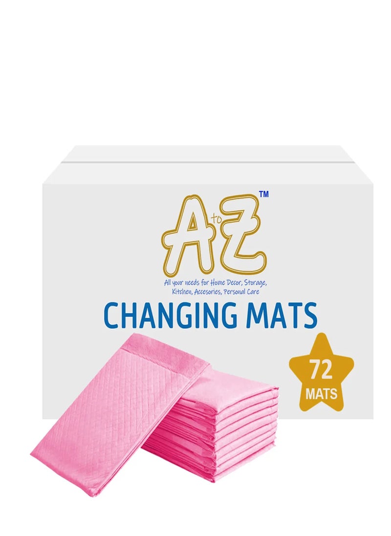 A TO Z A To Z - Disposable Changing mats (45x60cm) Large, Pack of 72 - Pink  - Image 1