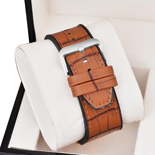 SWADESI STUFF Analog Quartz Wrist Watch for Men and Boys | Stylish Leather Strap | Classic Round Dial | Luxury Fashion Timepiece | Elegant Casual & Formal Wear Accessory (Rose Gold) - Image 4