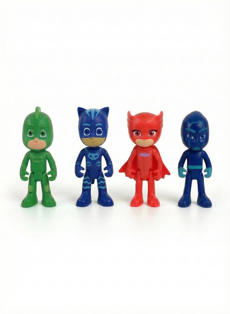 PJ Masks Action Figures Play Set – 4 Pcs Catboy, Owlette, Gekko & Night Ninja Toy Characters with Weapons | Superhero Cake Toppers & Party Decorations | Articulated Role Play Dolls for Kids 3+ | Birthday Gift Box - Image 2