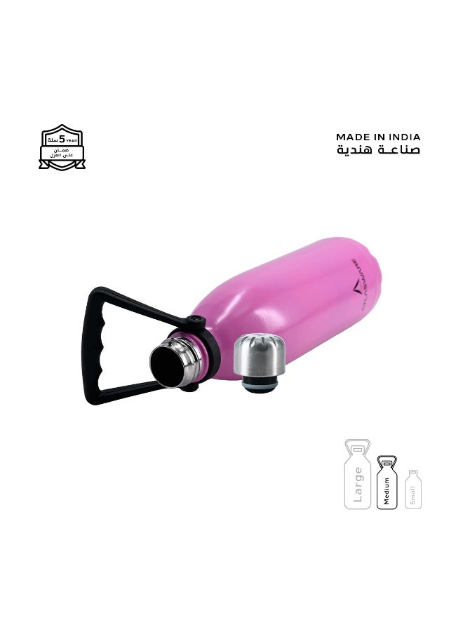 Atlasware Water Bottle with a Capacity of 1000 ml, Stainless Steel Water Bottle that keeps Cold for 82 Hours and Keeps Heat for 34 Hours, Fuchsia  - Image 3