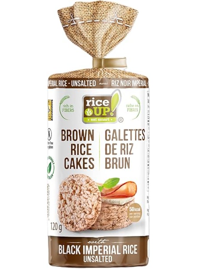 RiceUp! Whole Grain Rice Cakes Unsalted With Black Rice Imperial - 120g