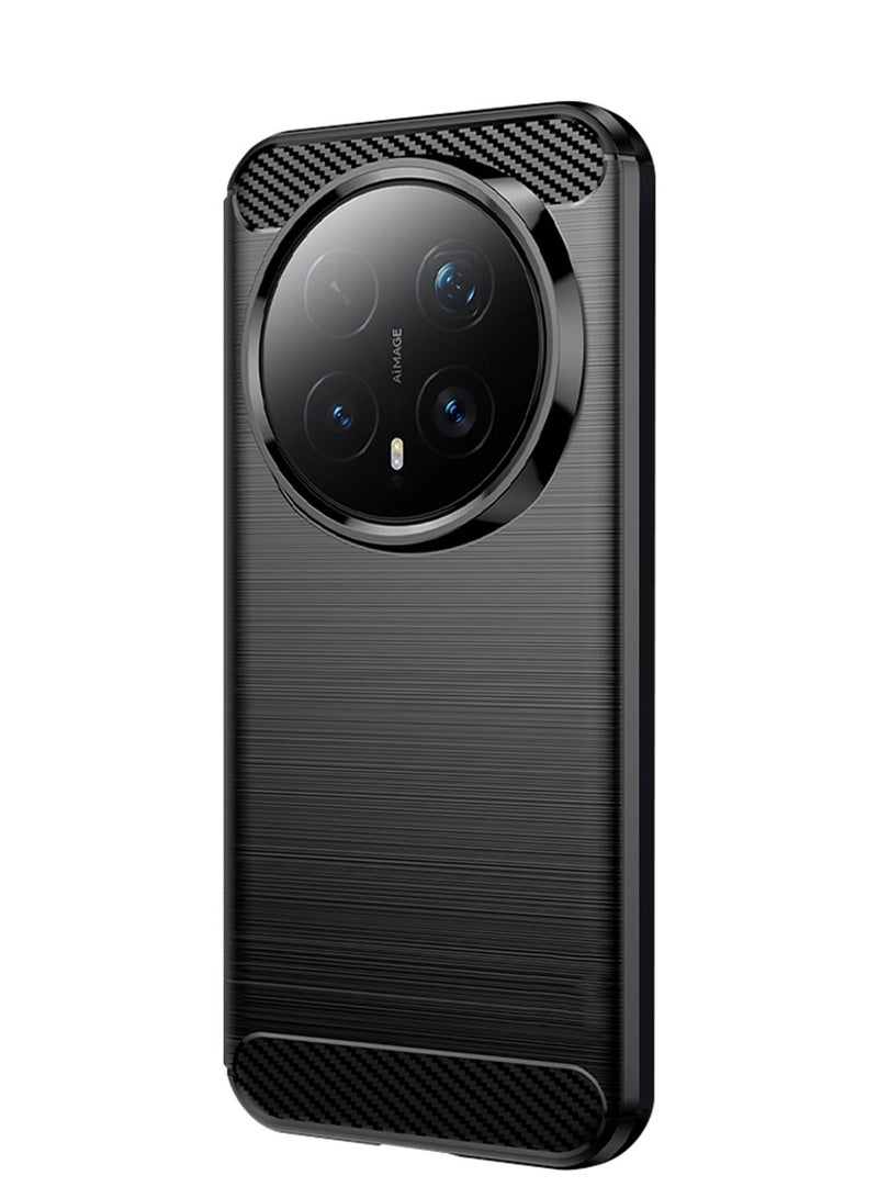Wtech Honor Magic8 Pro 5G 2025 Silicone Brushed Texture Protective Case Cover (MCBPSN) - Black - Image 2