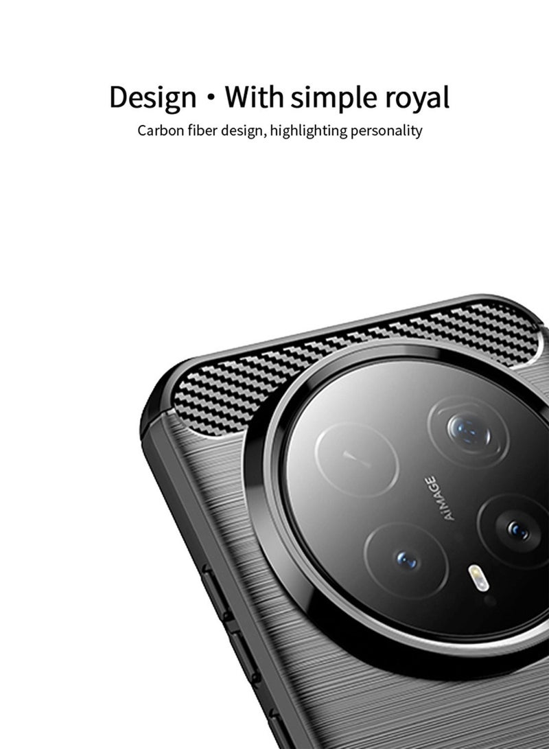 Wtech Honor Magic8 Pro 5G 2025 Silicone Brushed Texture Protective Case Cover (MCBPSN) - Black - Image 3