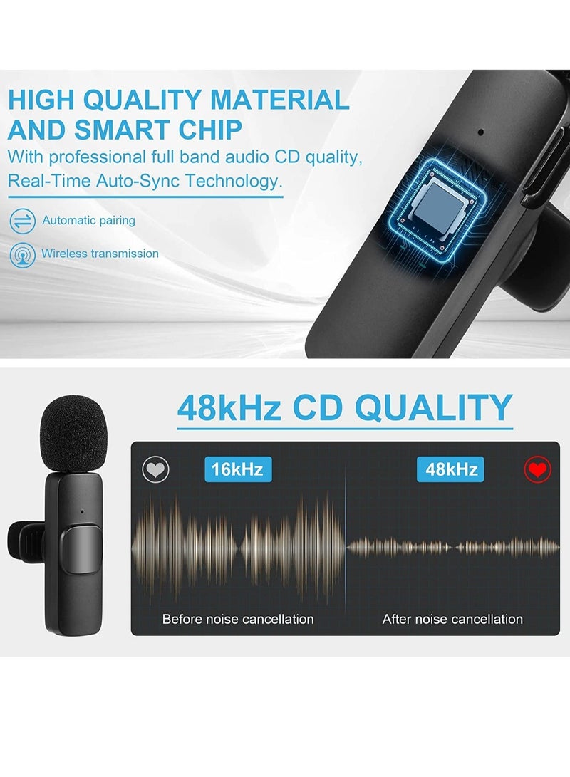 ELTRAZONE 2 PCS Professional Wireless Lavalier Microphone for iPhone iPad only, Cordless Bluetooth Lapel Microphone for YouTube/Facebook Live Stream, TikTok Vlog - Image 3
