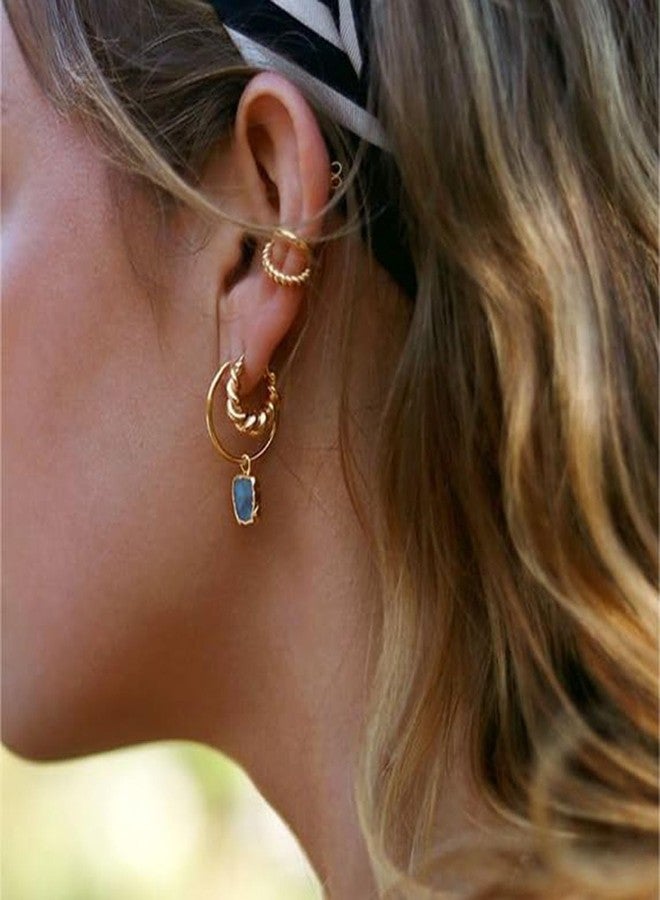 Tasiso Small Hoop Earrings for Women, 6 Pair 14K Gold Plated Huggie Hoop Earrings Lightweight Hypoallergenic Earring Set Cute Earrings Pack for Women Trendy Jewelry Gifts, Small to Medium, Brass, No - Image 4