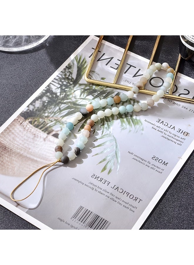 NIBEMINENT Phone Charm/ Chain Strap for Women Girls,Multicolored Stones Cell Phone Case Lanyard Wrist Strap