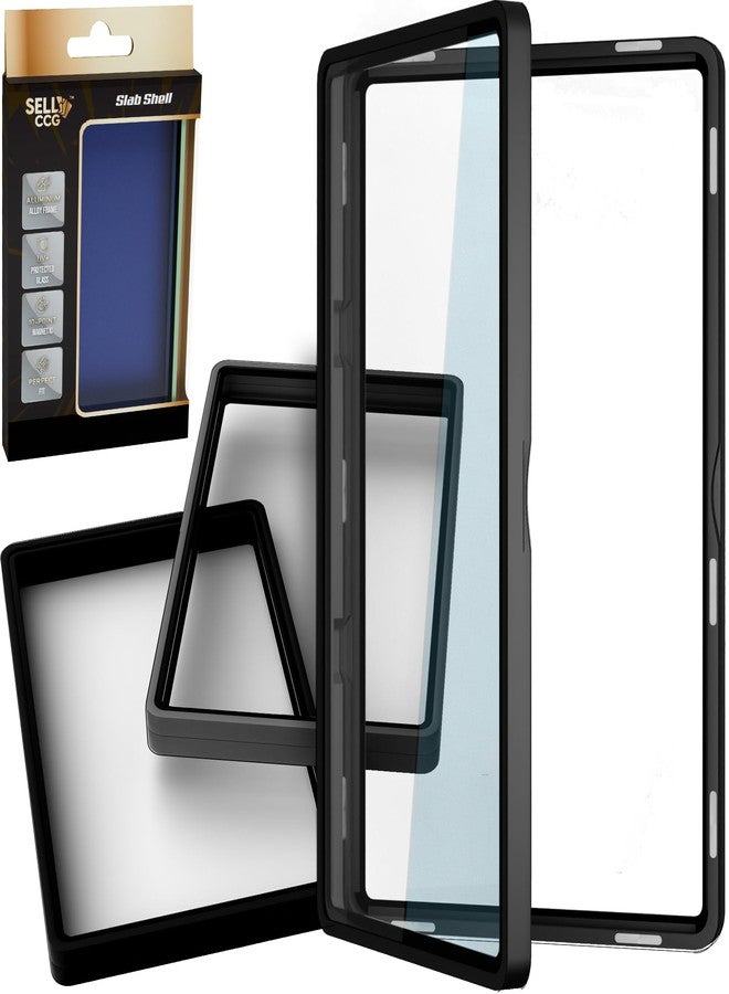 SellCCG (3-Pack) SellCCG PSA Slab Shell Case Graded Card Guard PSA, TAG & CGC Metal Magnetic UV Protection Glass Display Bumper Box Protector (Black) - Image 1