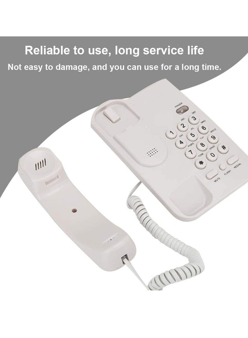 Landline Corded Telephone, No AC Power Required Wired, Retro Classical , Big Button for Hotel Home Office, for KX T3026CID Basic(White) - Image 5