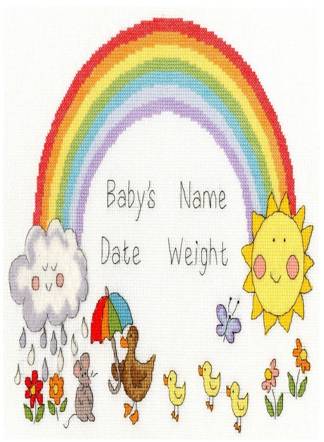 Bothy Threads Rainbow Baby Cross Stitch Birth Sampler Kit