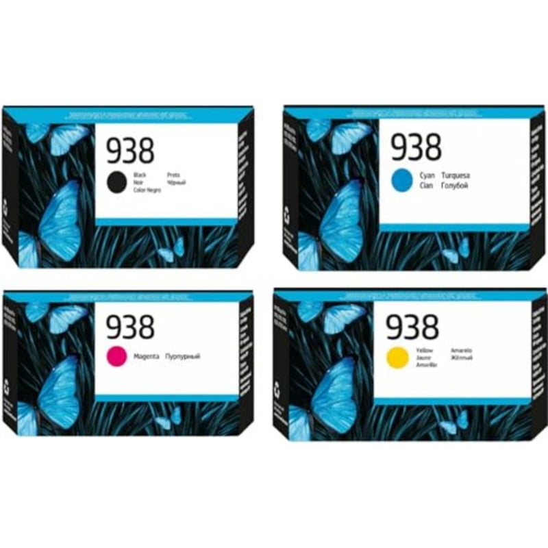 مجموعة حبر 938 مكونة من 4 ألوان لطابعات سلسلة Officejet Pro 9730 9110 9120 9130 9720 - Image 3