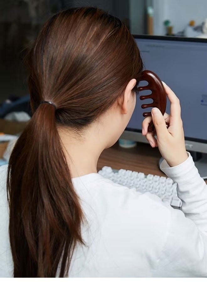 BOUND MOAT Wooden Scalp Massage Comb, Sandalwood Scalp Massager Comb Wood, Head Massage Wooden Brush Gua Sha Comb for Women Men Hair Growth, Meridian Wood Comb for Gift - Image 2