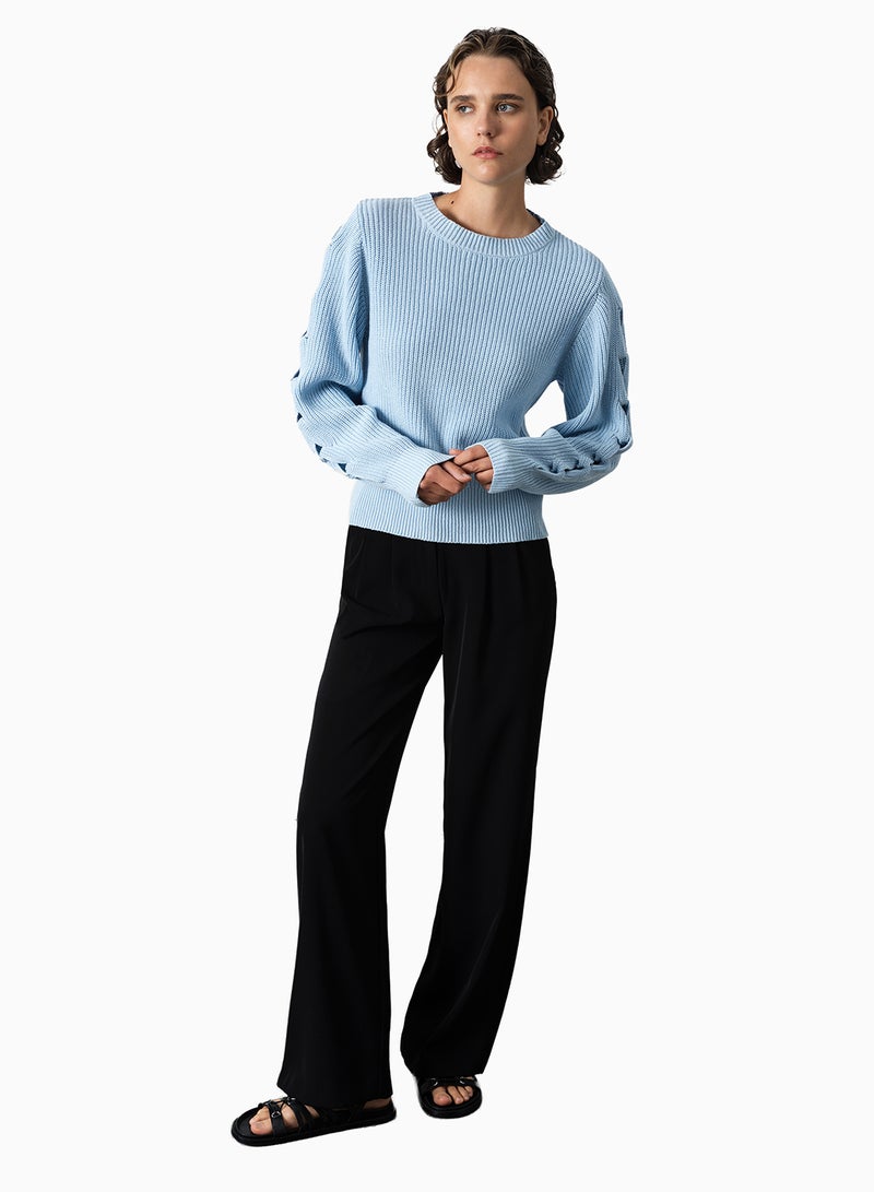 فرنش كونكشن كنزة بأكمام مضفرة جلندا - Image 1