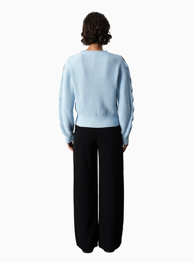 French Connection Glinda Braid Sleeve Jumper