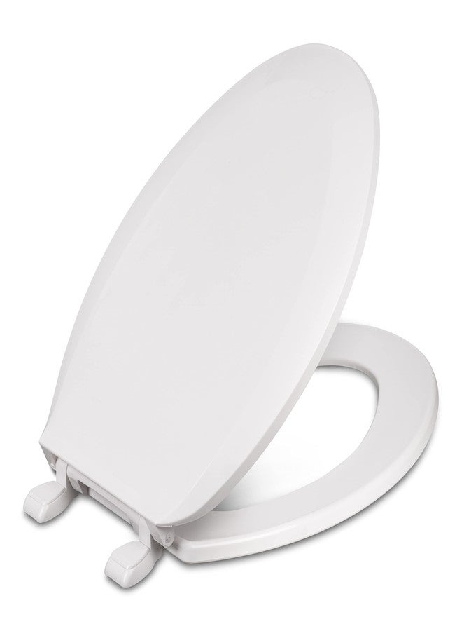 Centoco Elongated Toilet Seat, Closed Front with Cover, Residential, Plastic, Made in the USA, DSAZAM1600-001, White - Image 1