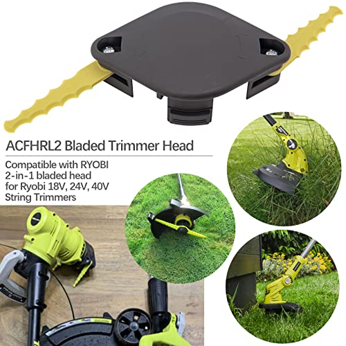 BOOTOP PIN ACFHRL2 Bladed Trimmer Head with AC80RL3 Replacement Spool AC14HCA Spool Cap Compatible with Ryobi 18V 24V 40V String Trimmer Weed Eater Parts 23 Pack - Image 3