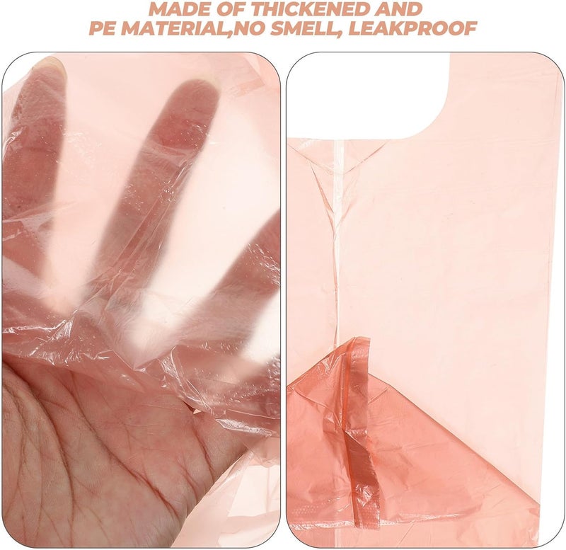 Disposable Trash Bags 200pcs (10 Rolls) Medium Size Thickened Flat Open Garbage Bags for Home Kitchen Office Wastebasket Rubbish Collection in Rose Gold - Image 3