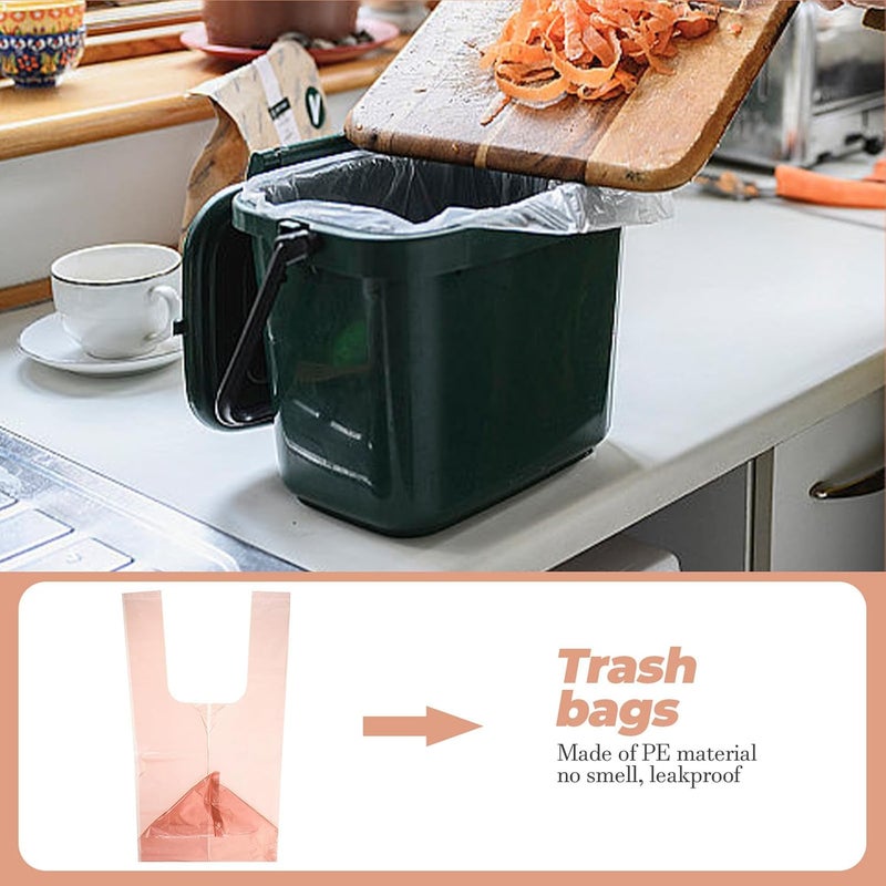 Disposable Trash Bags 200pcs (10 Rolls) Medium Size Thickened Flat Open Garbage Bags for Home Kitchen Office Wastebasket Rubbish Collection in Rose Gold - Image 4