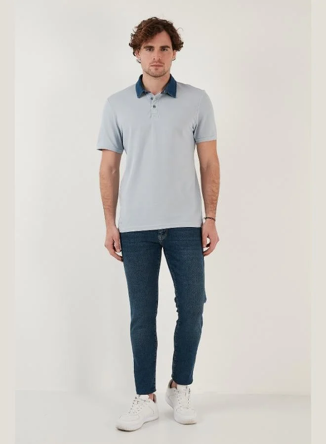 Buratti  Buratti 100% Cotton Buttoned Regular Fit Polo Neck T Shirt Men's Polo Neck T Shirt 5902134 for Men | Best Price UAE