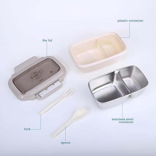 DAYANIDHI Heavy Duty Leak-Proof Lunch Box with Food Grade Material Containers with 2 In1 Spoon | High Insulated Tiffin Box for Office, School and Travelling | Lunch Box for Kids (Multicolor, 1 Piece) - Image 5