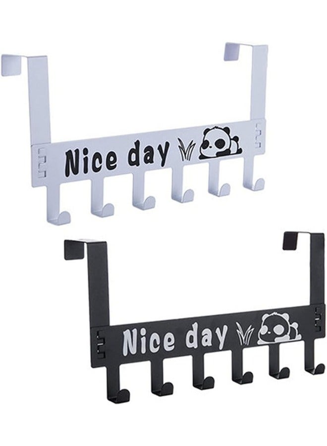 Over door hanger for clothes hanging heavy duty hanger holder coats robes hats clothes towels hanging towel organizer 6 hook easy installation over door hook 1pc (Black)  - Image 4