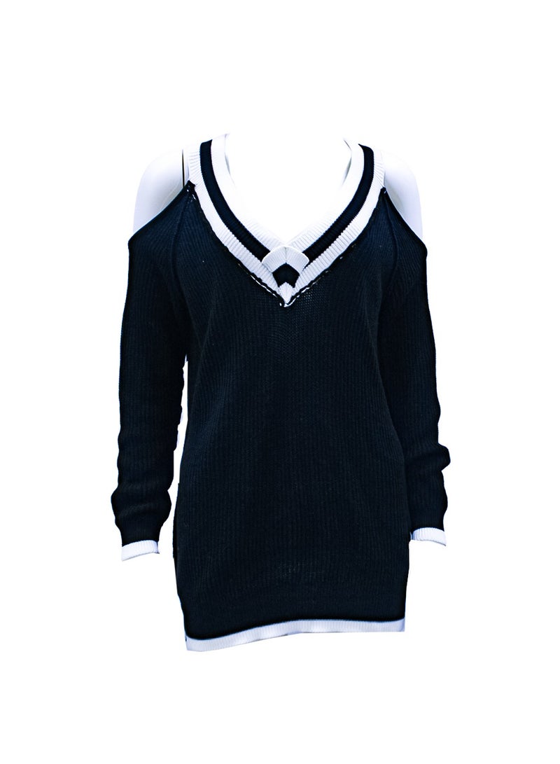 GUESS Guess Women Long Sleeve Black/White Pullover - Medium  - Image 2