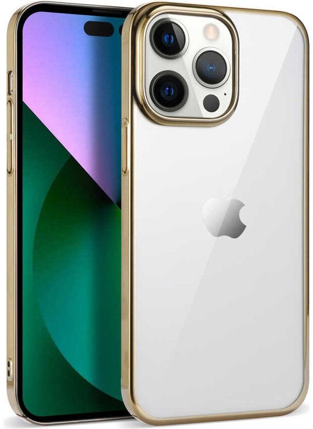 Rona Store iPhone 14 Pro - Compatible Zore Pixel Cover-Gold 