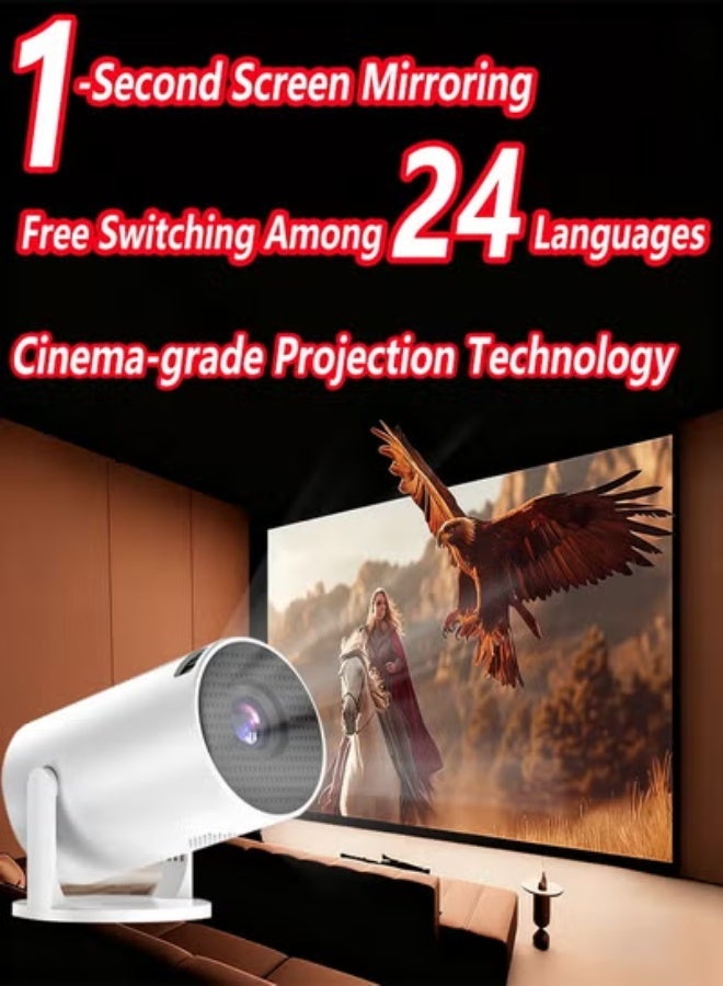 Mini Projectork,High-Quality Portable Projector,Smart Android Projector, Wireless Projector with Wifi Bluetooth, Built-in Stereo Projector with Speaker, Ultra-Clear Home Projector, Home Theater Room Projector. - Image 1
