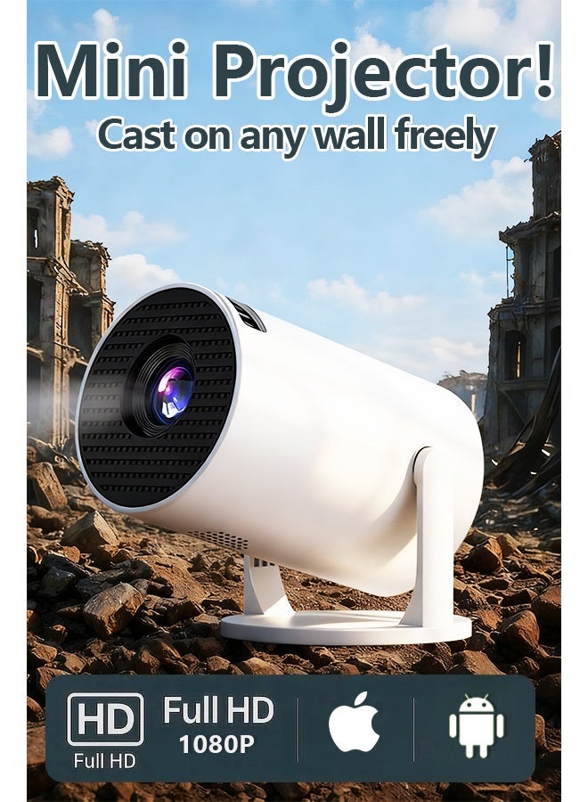 Mini Projectork,High-Quality Portable Projector,Smart Android Projector, Wireless Projector with Wifi Bluetooth, Built-in Stereo Projector with Speaker, Ultra-Clear Home Projector, Home Theater Room Projector. - Image 1