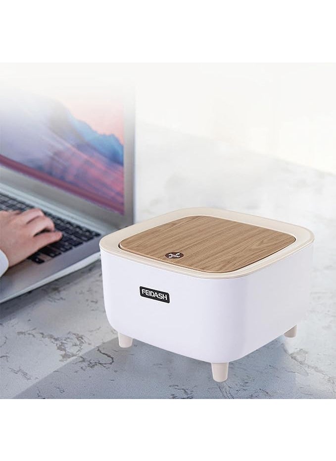 BLURISM BLURISM Table Dustbin Plastic Swinging Lid Waste Storage Garbage Bin Waste Bins for Bedroom Desk Car Compost Bucket Dustbin Desktop Trash Can For Study Table Office  - Image 3