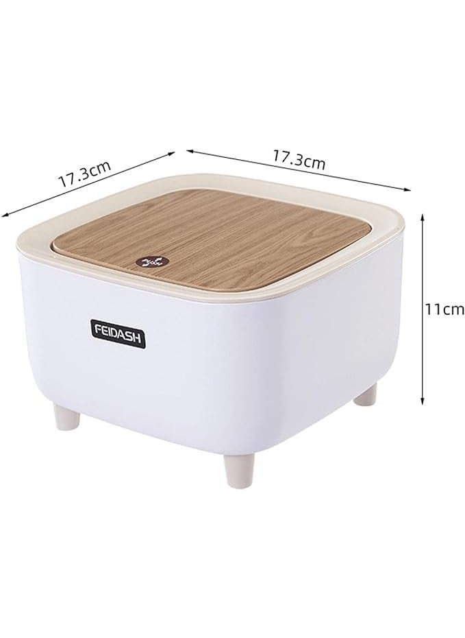 BLURISM BLURISM Table Dustbin Plastic Swinging Lid Waste Storage Garbage Bin Waste Bins for Bedroom Desk Car Compost Bucket Dustbin Desktop Trash Can For Study Table Office  - Image 4